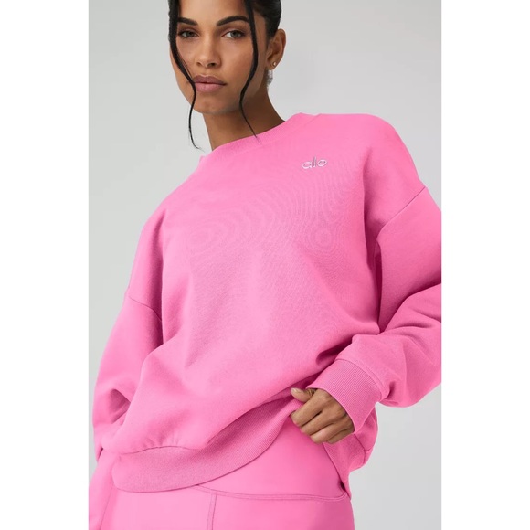 Alo Yoga Accolade Crew Neck Pullover Paradise Pink S - Picture 2 of 13